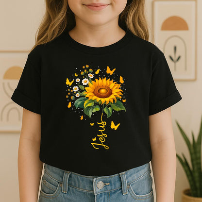 Jesus Sunflower And Butterflies