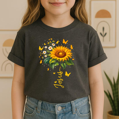 Jesus Sunflower And Butterflies