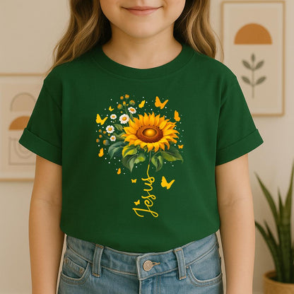 Jesus Sunflower And Butterflies