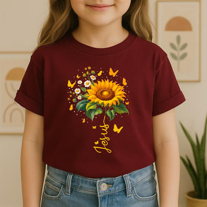 Jesus Sunflower And Butterflies
