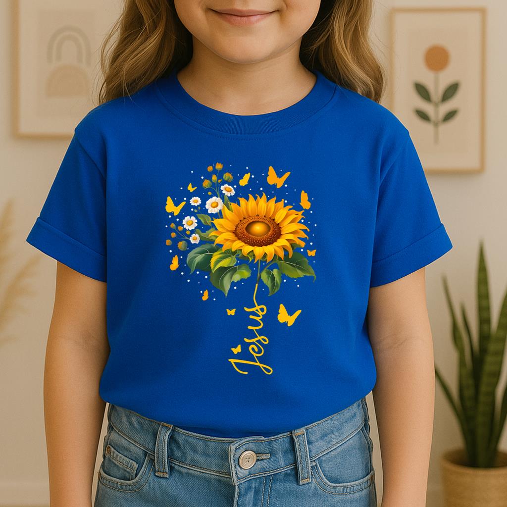 Jesus Sunflower And Butterflies