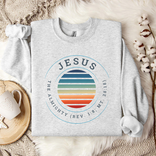 Jesus The Almighty REV 1.8 MT 28.18 Sweatshirt