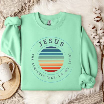Jesus The Almighty REV 1.8 MT 28.18 Sweatshirt