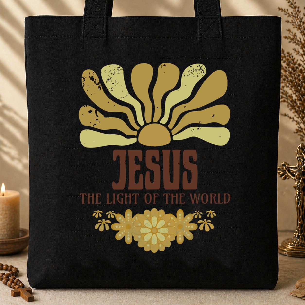 Jesus The Light Of The World Tote Bag