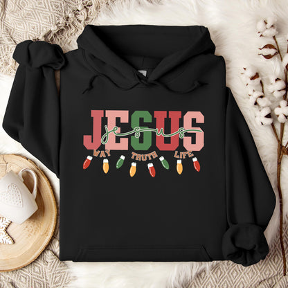 Jesus Way Truth Life Christmas Hoodie