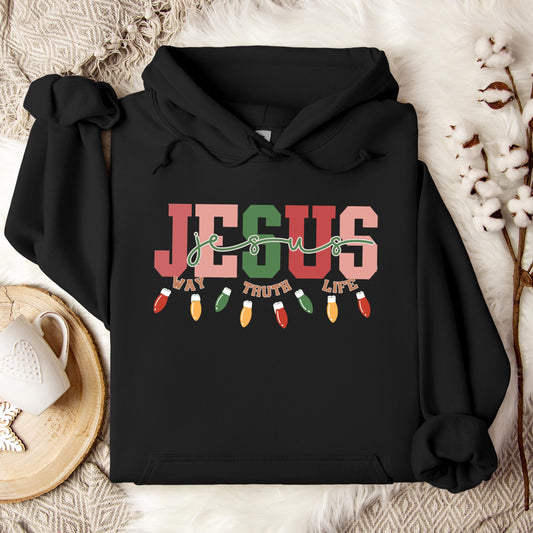 Jesus Way Truth Life Christmas Hoodie