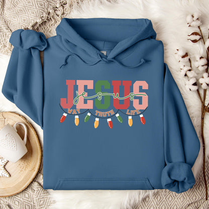 Jesus Way Truth Life Christmas Hoodie