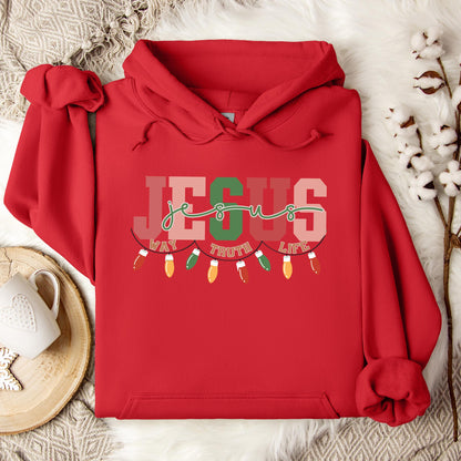 Jesus Way Truth Life Christmas Hoodie