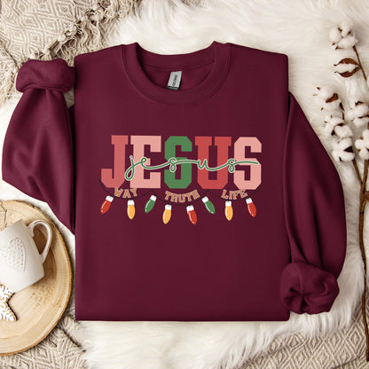 Jesus Way Truth Life Christmas Sweatshirt