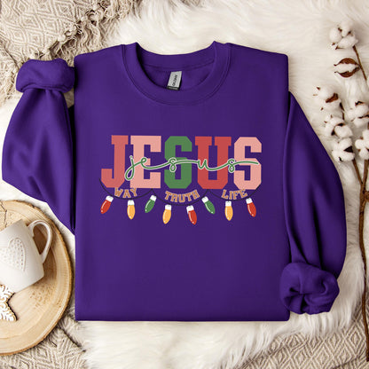 Jesus Way Truth Life Christmas Sweatshirt