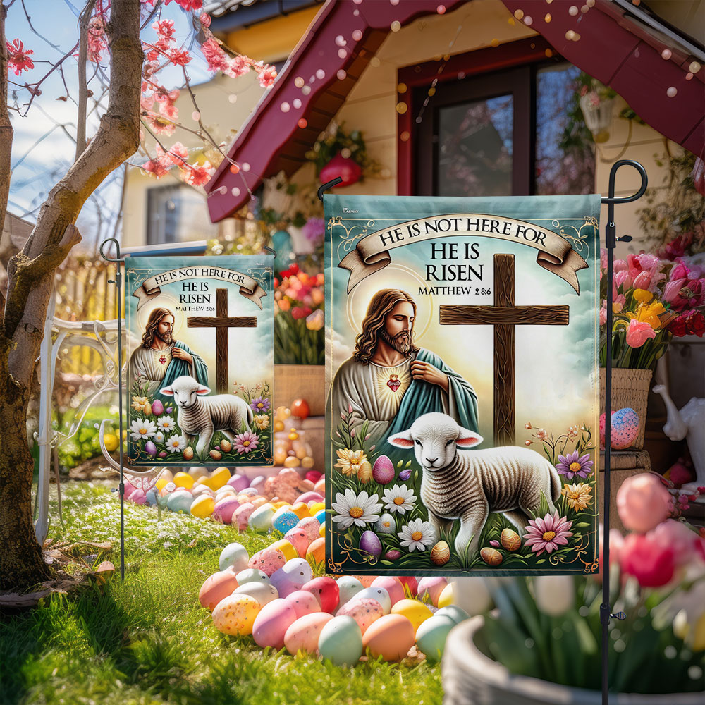 FLAGWIX  Easter Jesus He Is Not Here For He Is Risen Flag