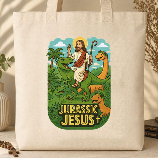 Jurassic Jesus 01 Tote Bag