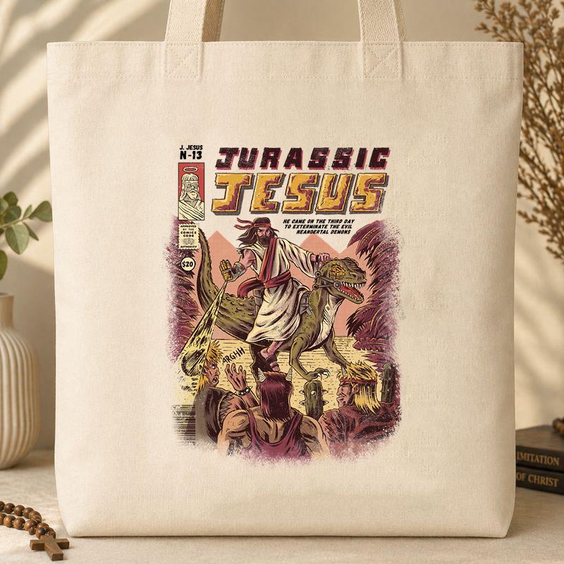 Jurassic Jesus Tote Bag