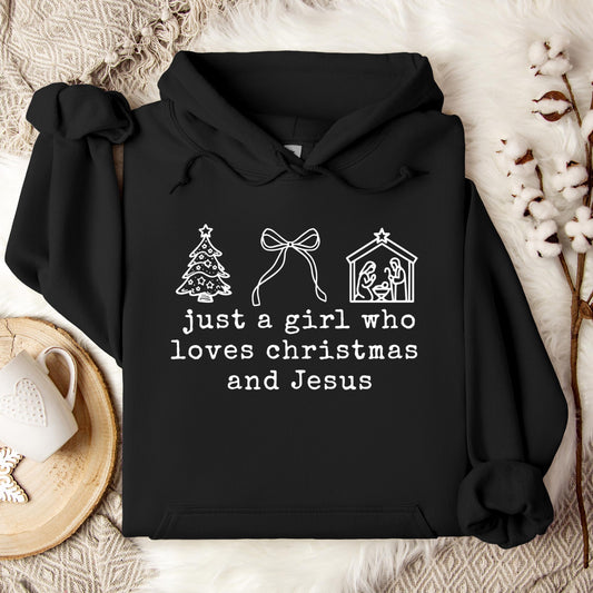 Just A Girl Who Loves Christmas And Jesus Hoodie