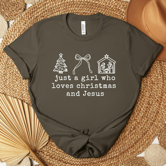 Just A Girl Who Loves Christmas And Jesus Premium T-shirt