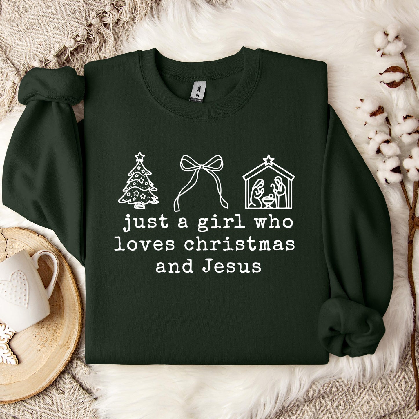 Just A Girl Who Loves Christmas And Jesus Sweatshirt