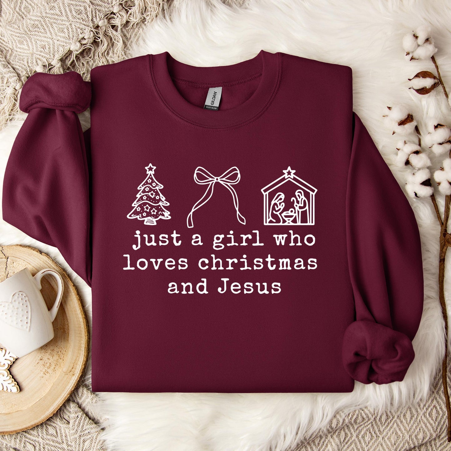Just A Girl Who Loves Christmas And Jesus Sweatshirt