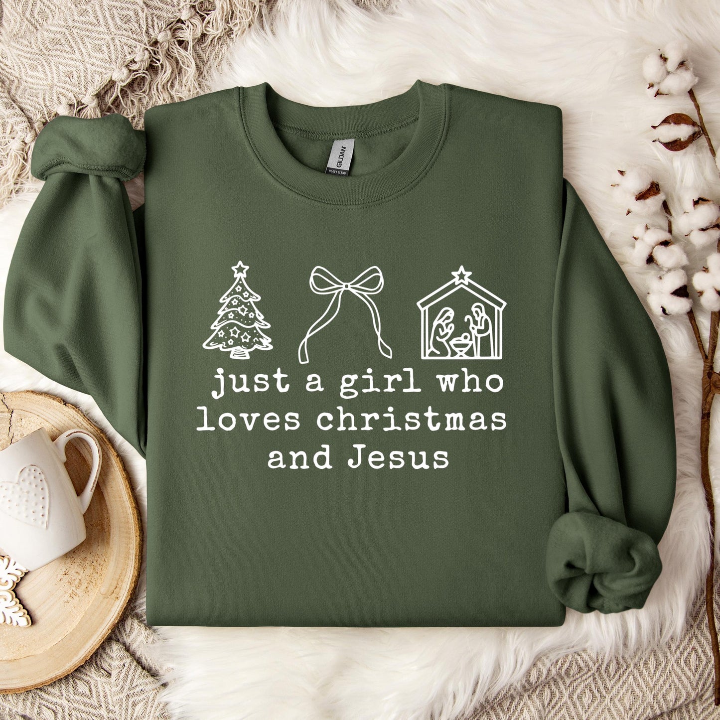 Just A Girl Who Loves Christmas And Jesus Sweatshirt