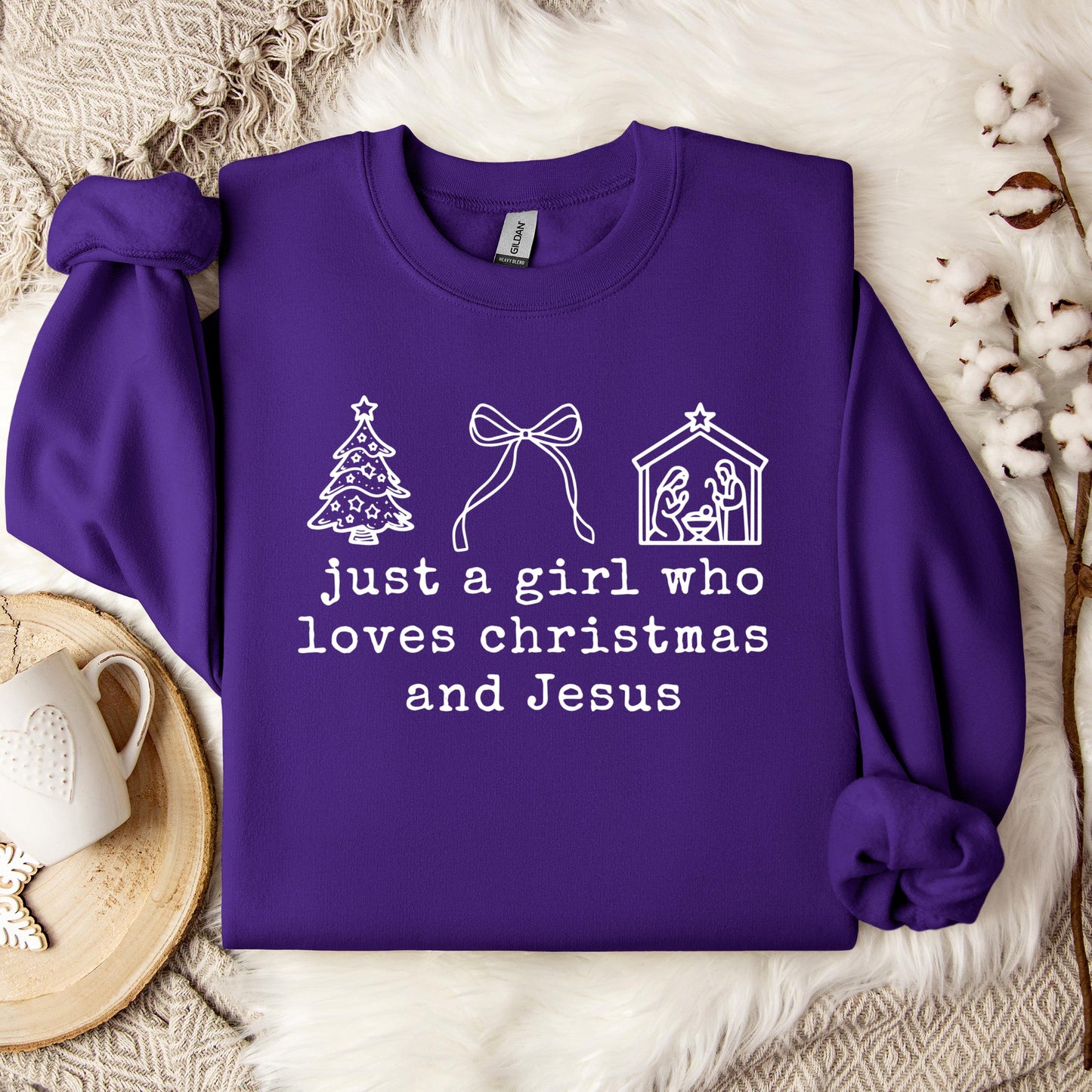 Just A Girl Who Loves Christmas And Jesus Sweatshirt