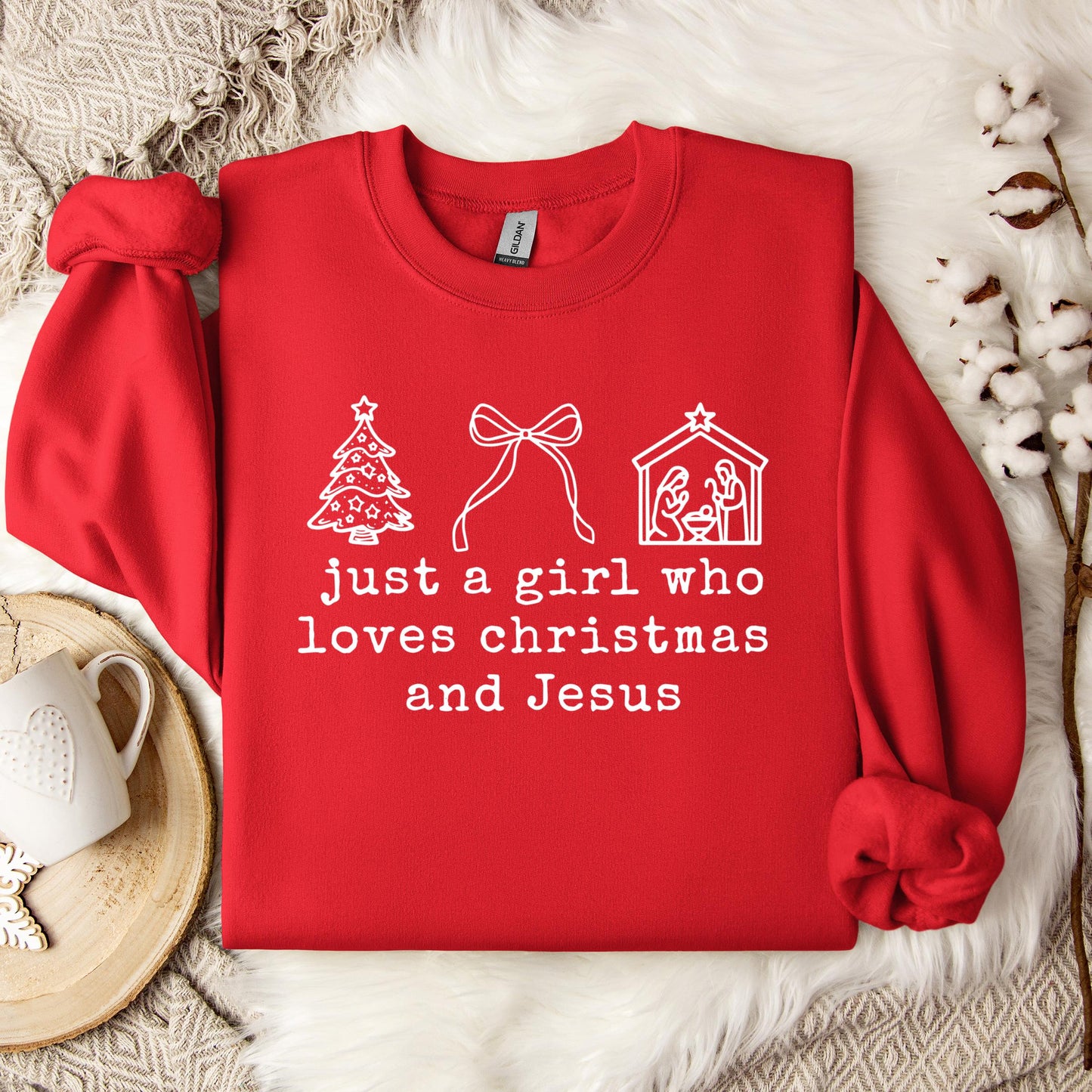 Just A Girl Who Loves Christmas And Jesus Sweatshirt