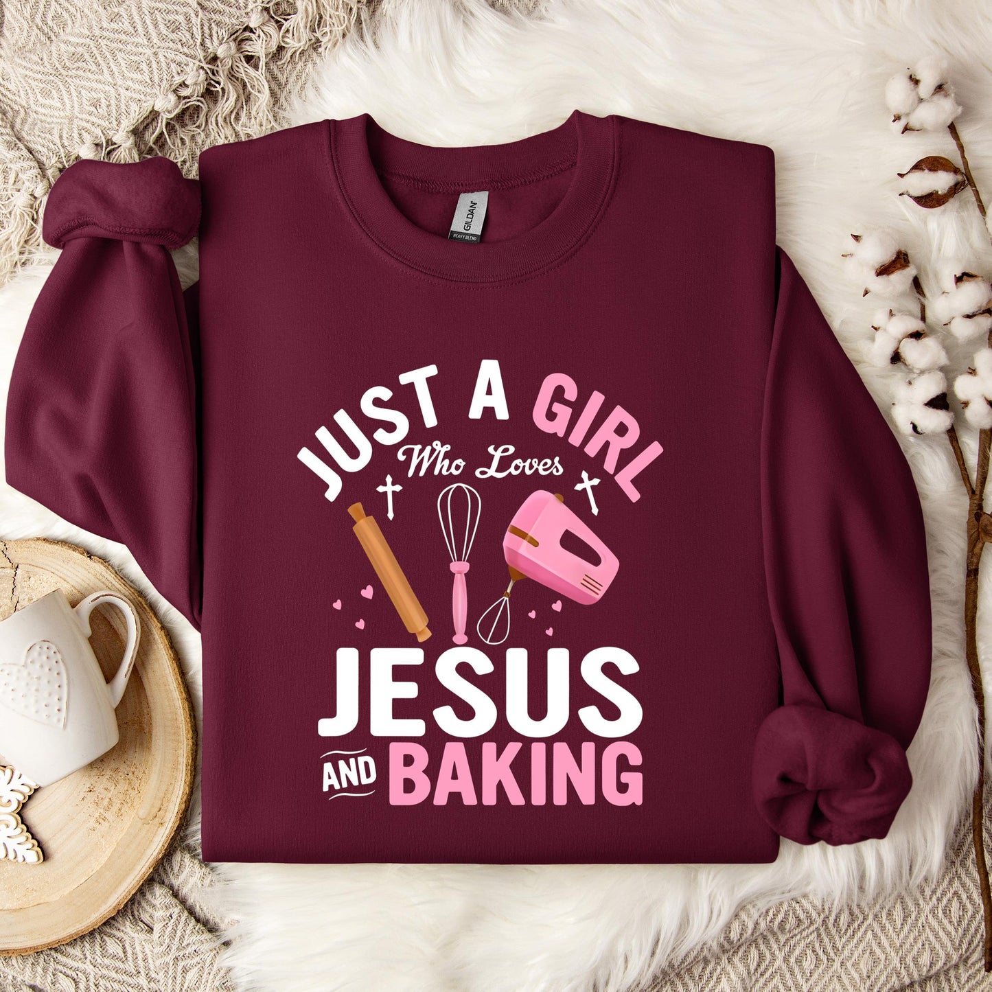 Just A Girl Who Loves Jesus And Baking 01 Sweatshirt