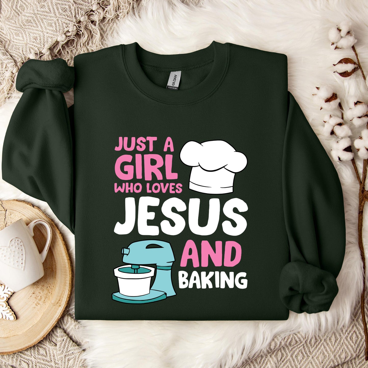 Just A Girl Who Loves Jesus And Baking 02 Sweatshirt