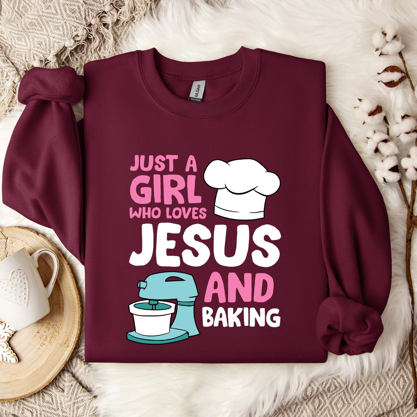 Just A Girl Who Loves Jesus And Baking 02 Sweatshirt