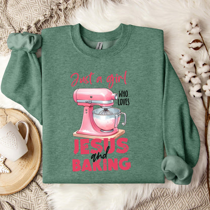 Just A Girl Who Loves Jesus And Baking 03 Sweatshirt
