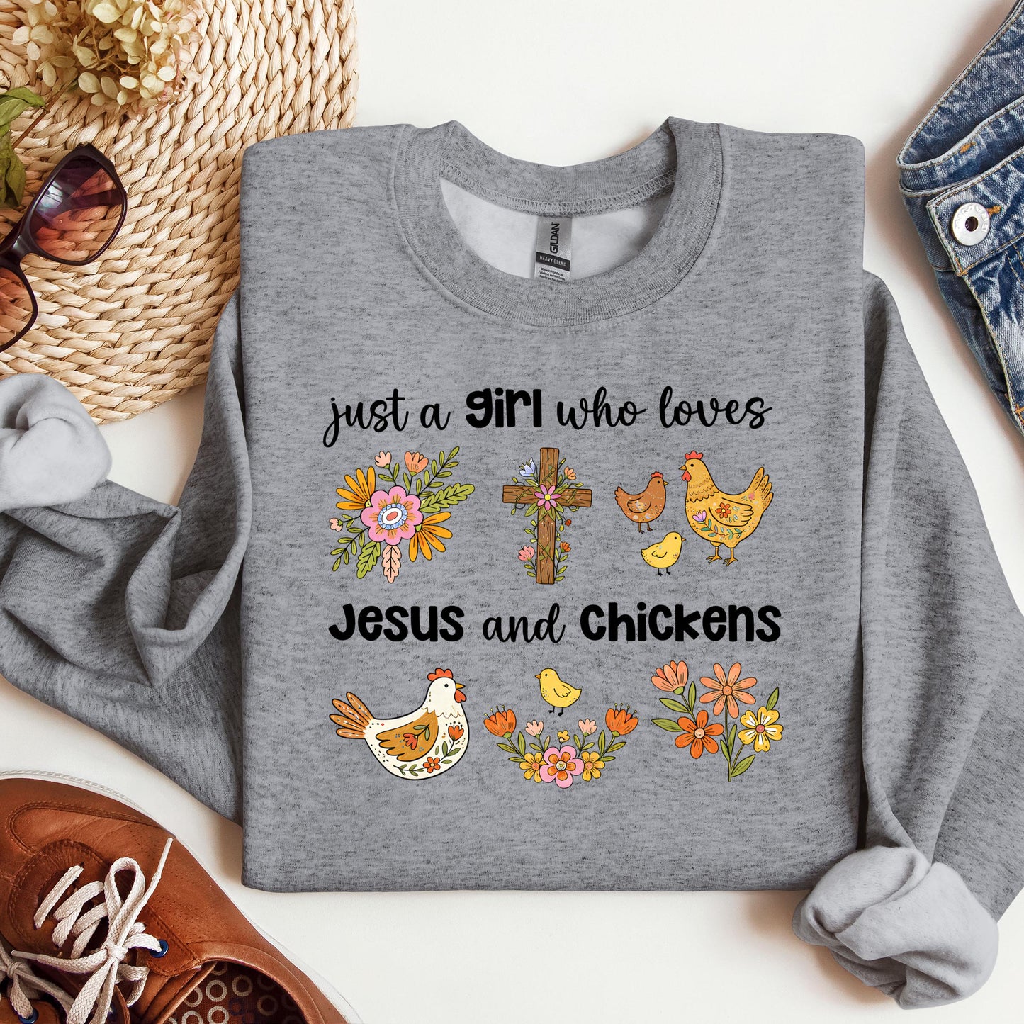 Just A Girl Who Loves Jesus And Chickens 01