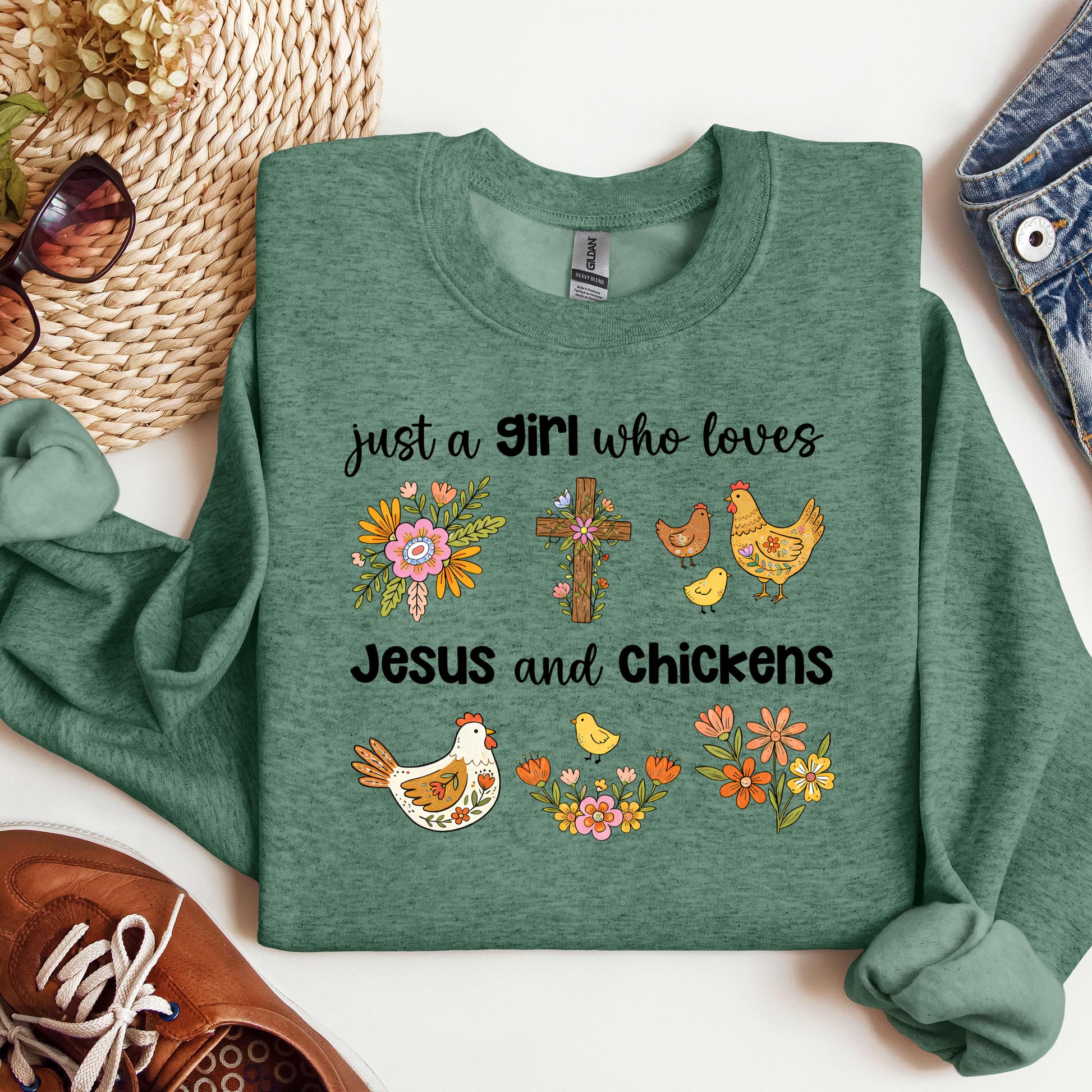 Just A Girl Who Loves Jesus And Chickens 01