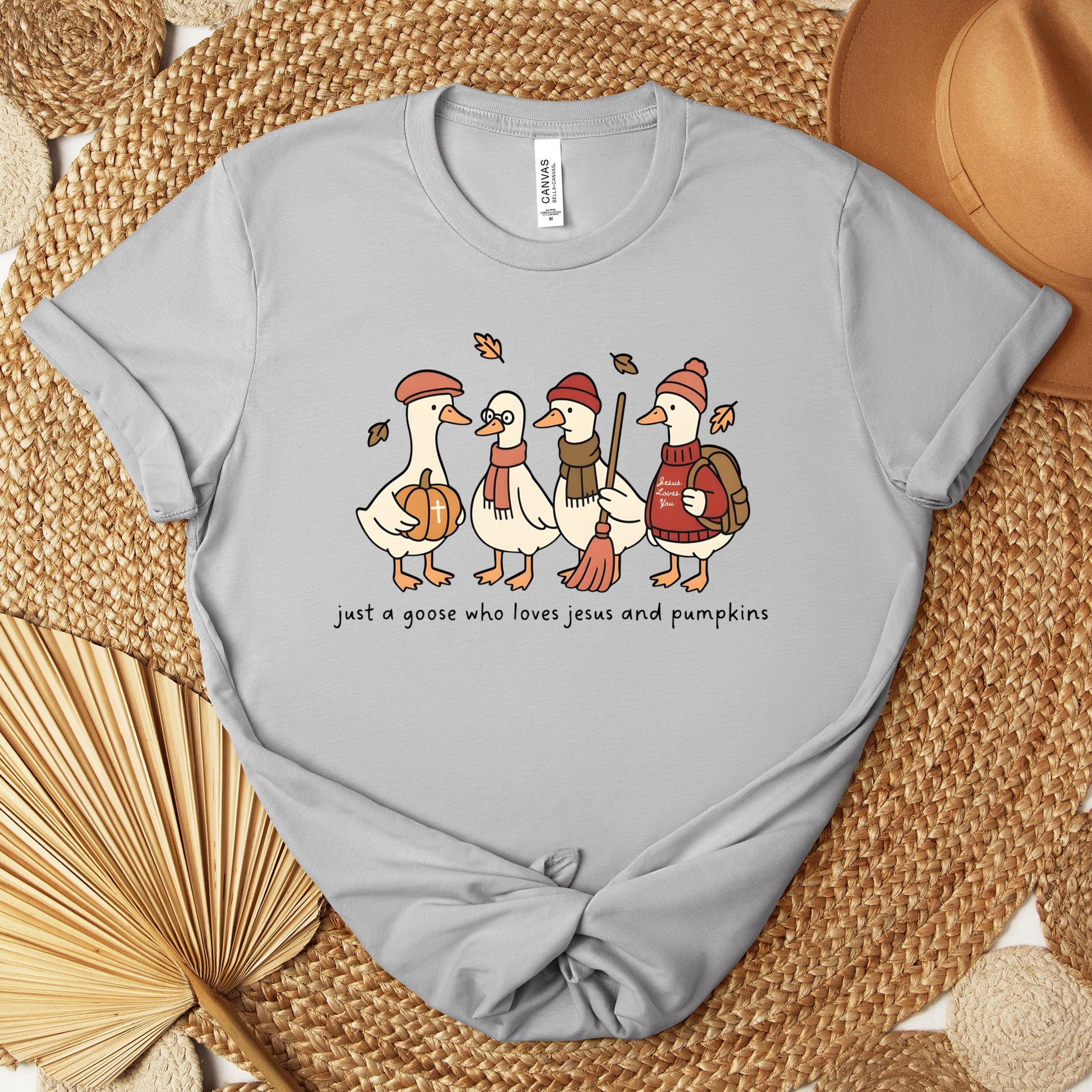 Just A Goose Who Loves Jesus And Pumpkins Premium T-shirt