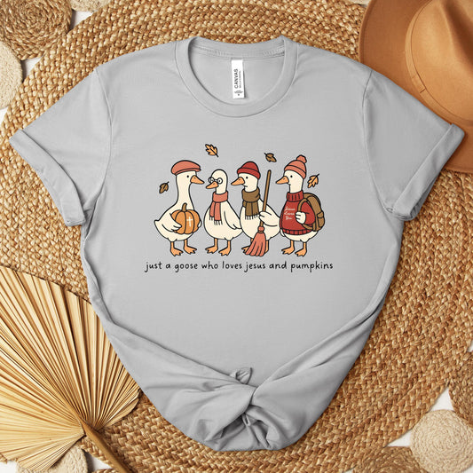 Just A Goose Who Loves Jesus And Pumpkins Premium T-shirt