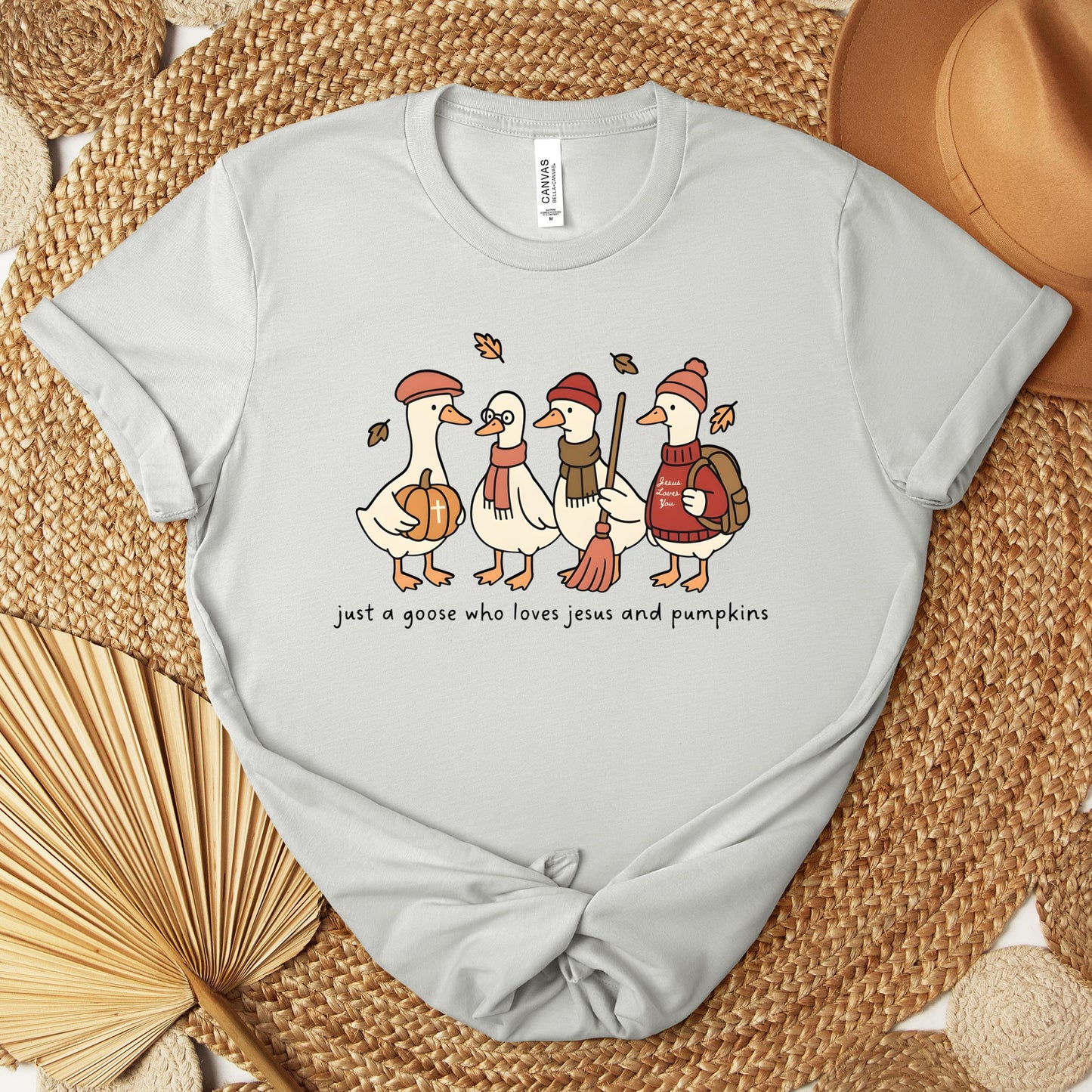 Just A Goose Who Loves Jesus And Pumpkins Premium T-shirt