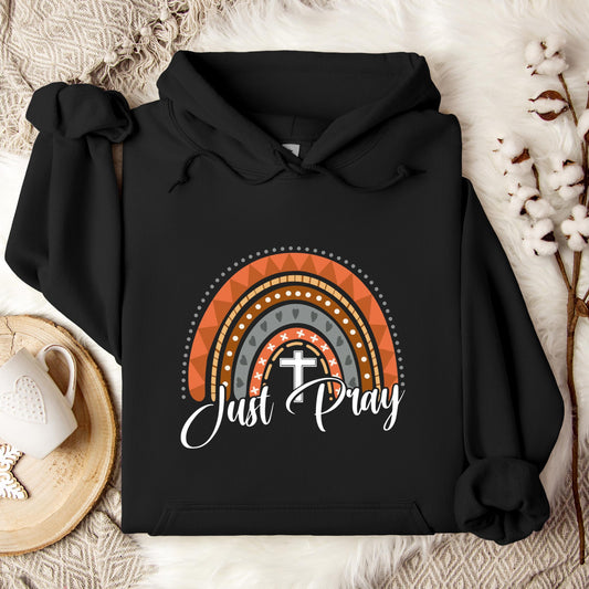 Just Pray Boho Rainbow Hoodie