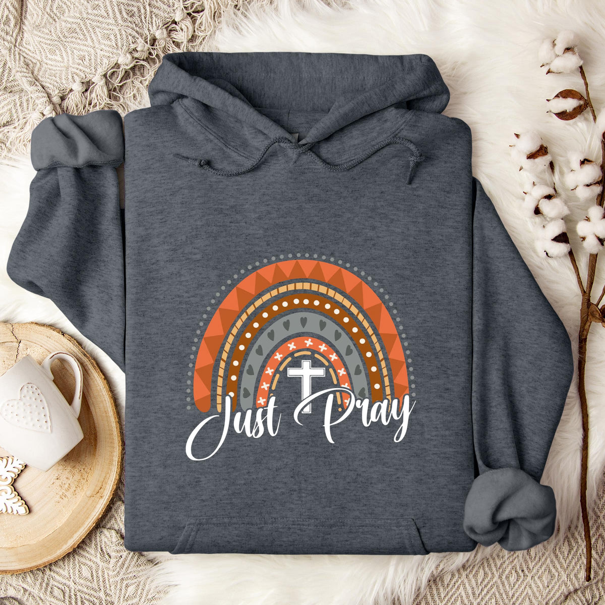 Just Pray Boho Rainbow Hoodie