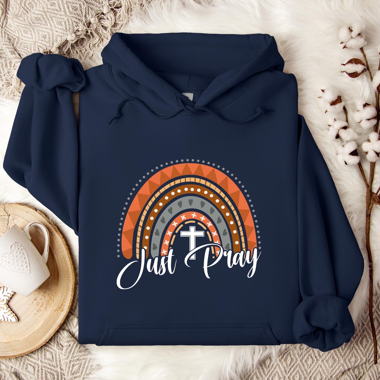 Just Pray Boho Rainbow Hoodie