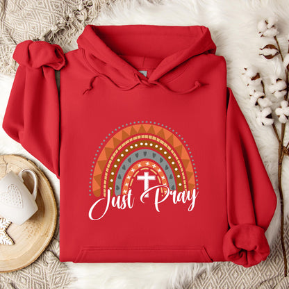Just Pray Boho Rainbow Hoodie
