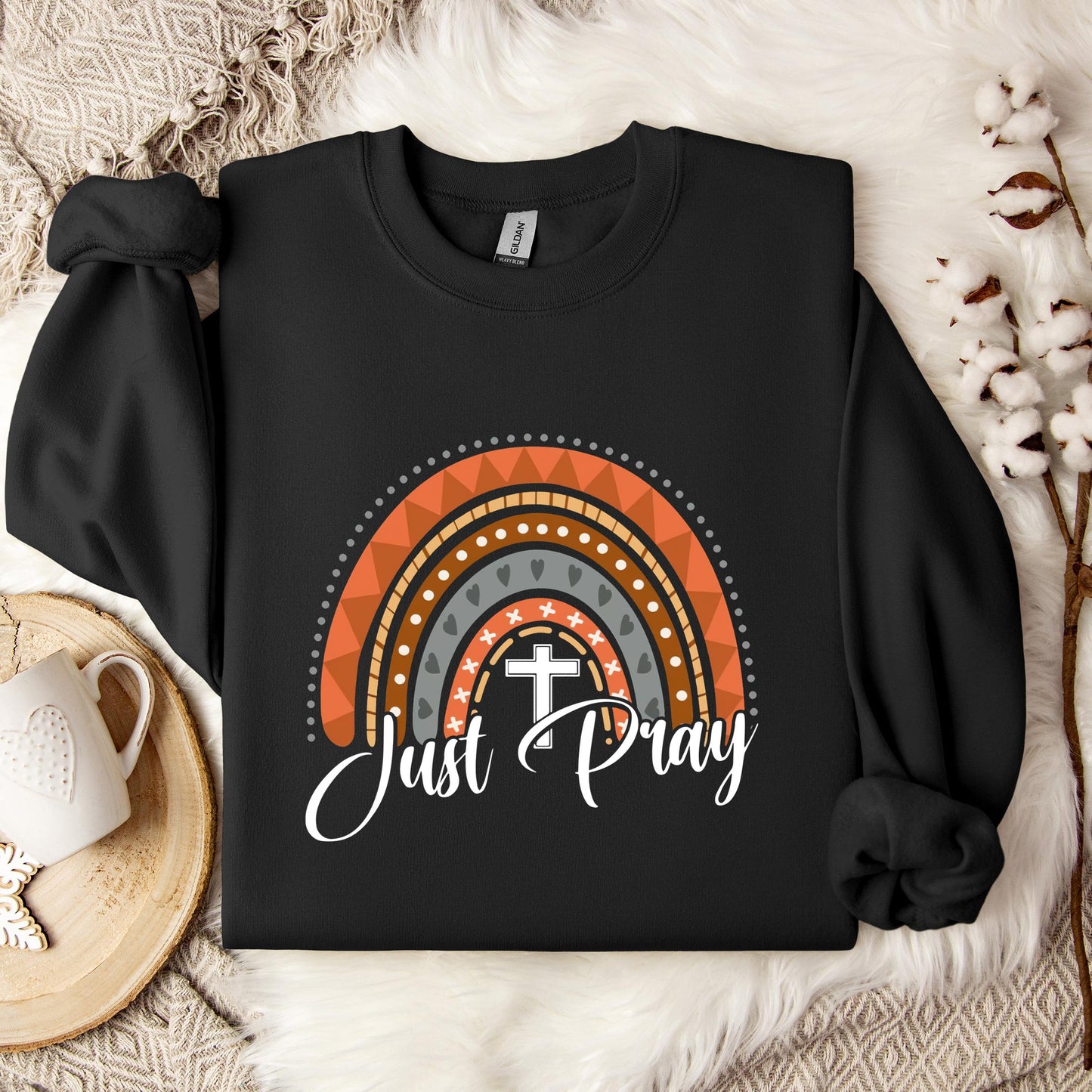Just Pray Boho Rainbow Sweatshirt