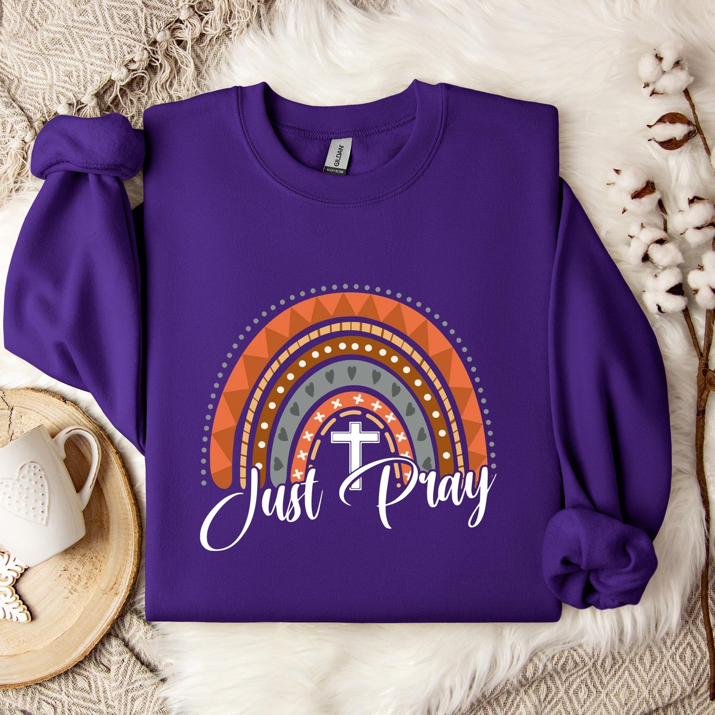 Just Pray Boho Rainbow Sweatshirt