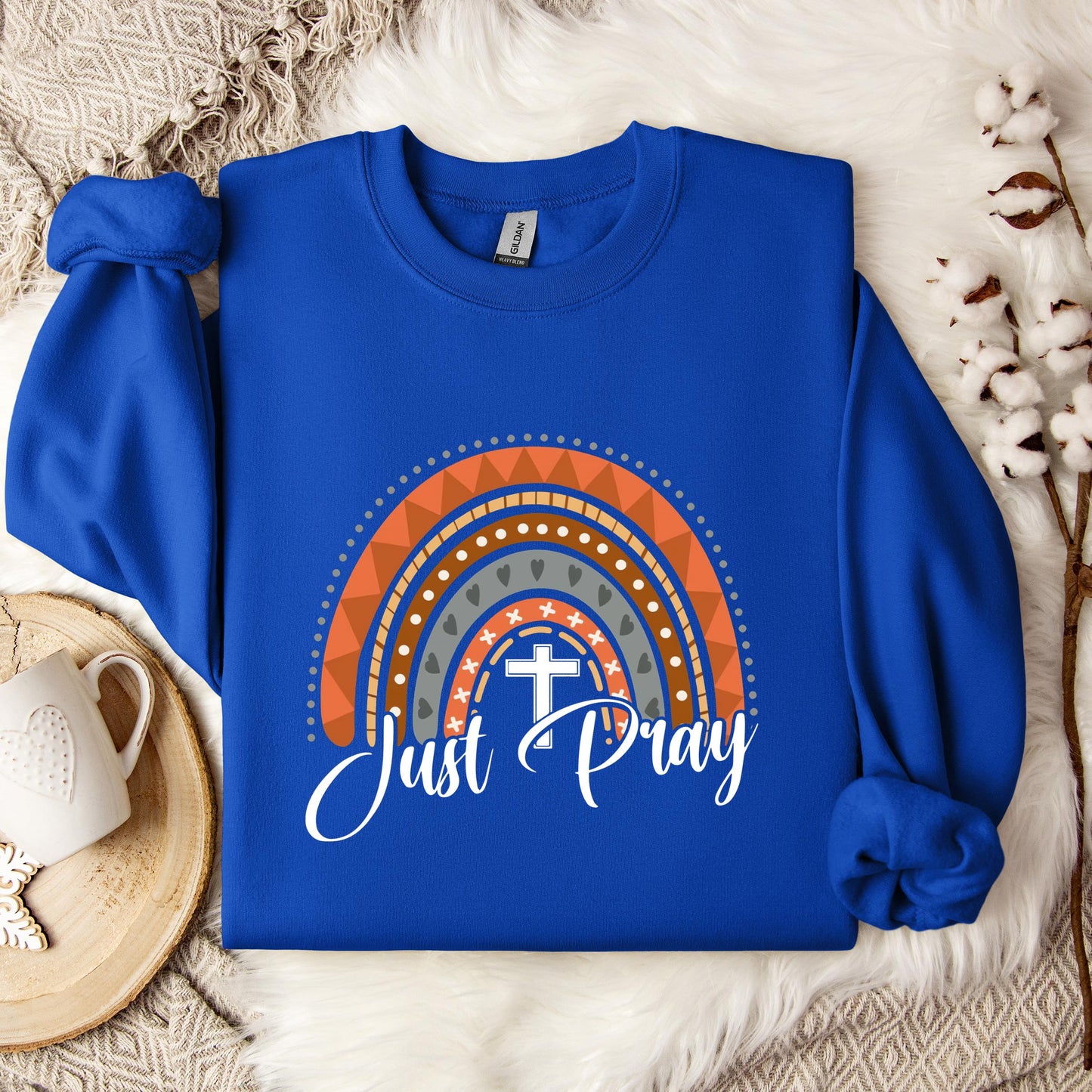 Just Pray Boho Rainbow Sweatshirt