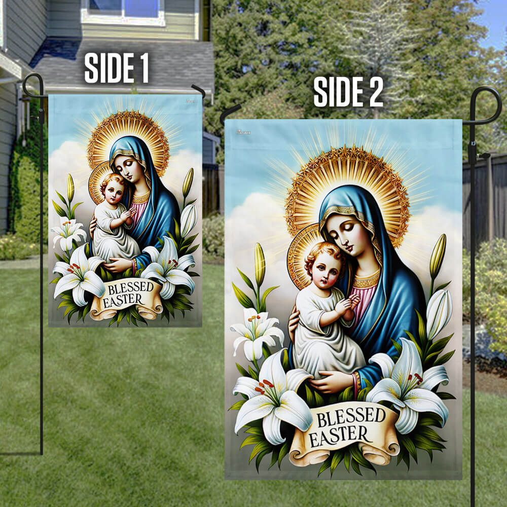 FLAGWIX  Mary Mother and Jesus Christ Blessed Easter Flag