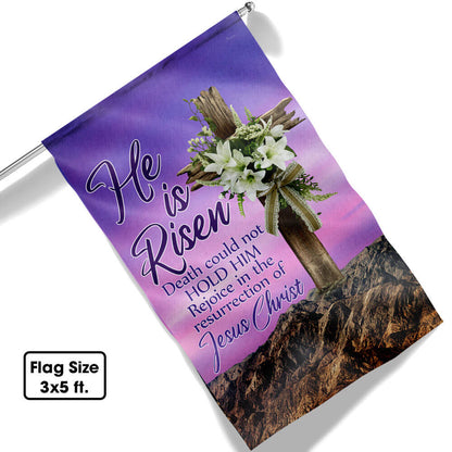 Easter Day Christian Flag He Is Risen Death Could Not Hold Him Rejoice In The Resurrection Of Jesus Christ Flag