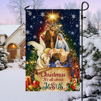Jesus Christmas Flag Christmas It's All About Jesus Nativity Of Jesus Flag
