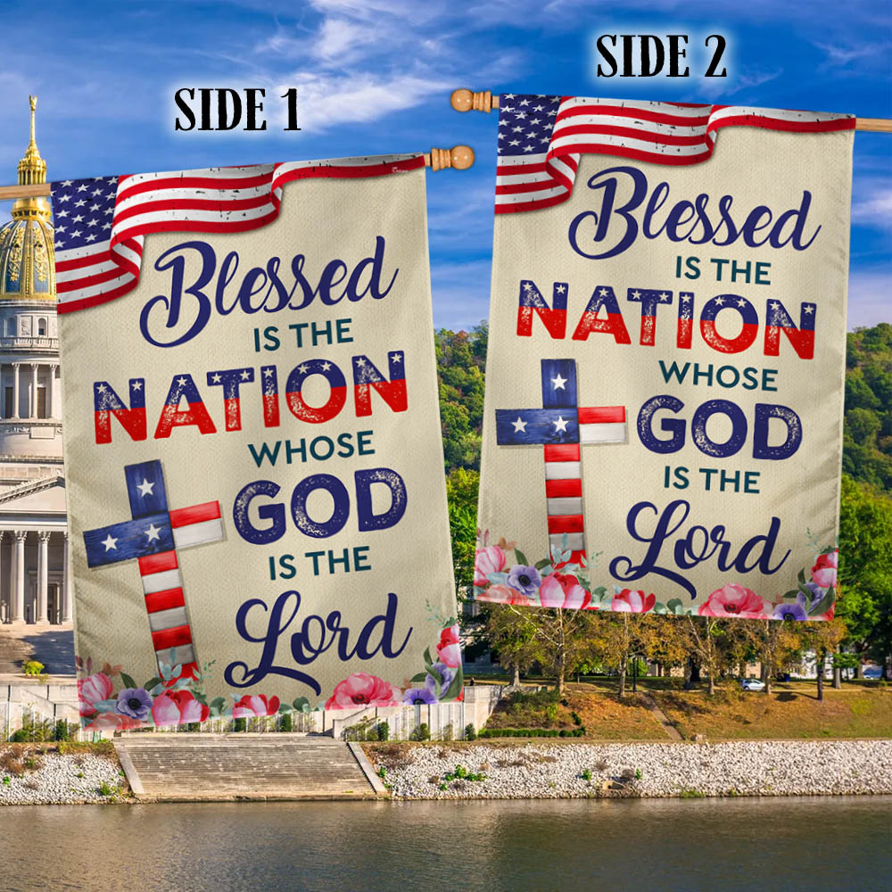 Flagwix American Flag - Blessed Is The Nation Whose  God Is The Lord Patriotic American Flag