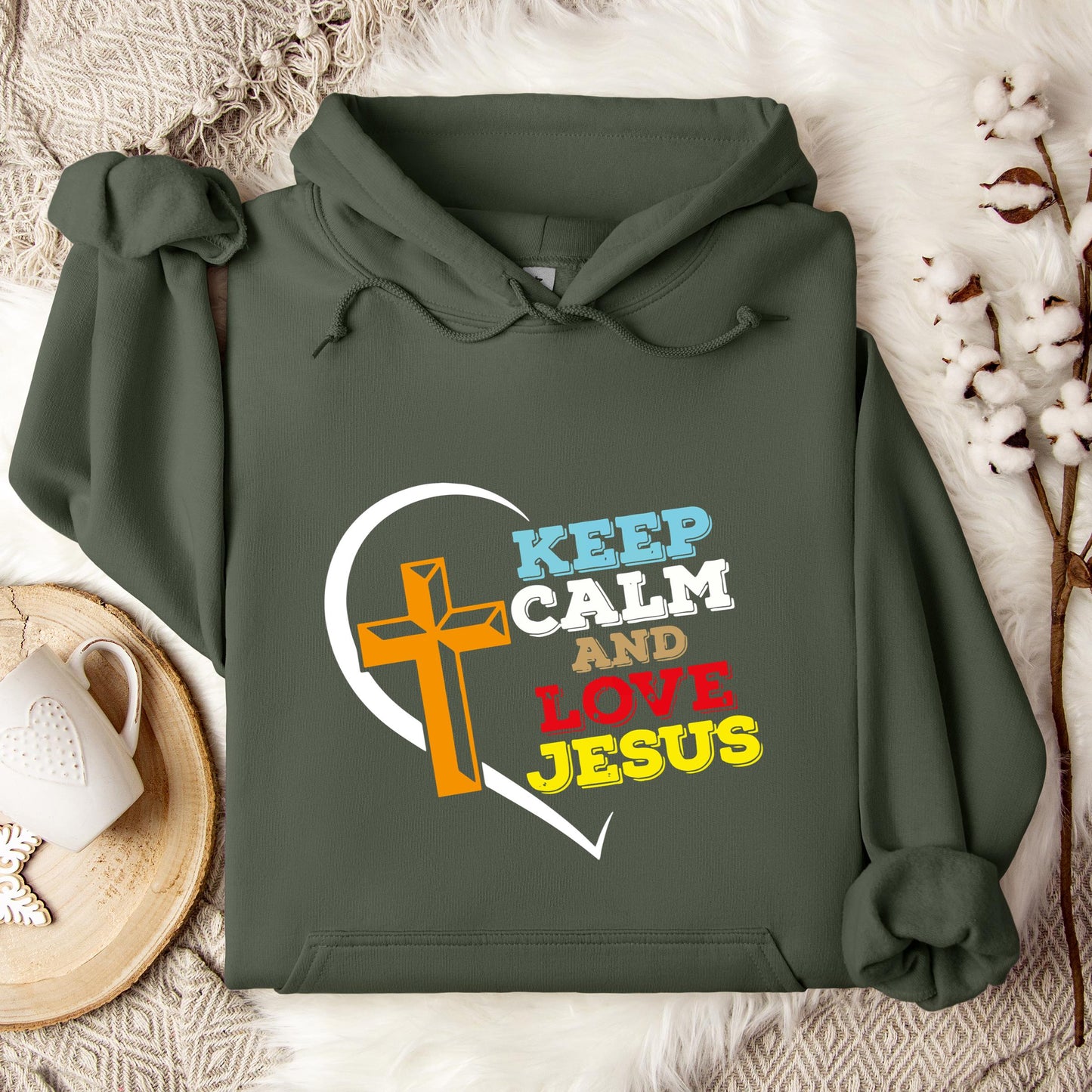 Keep Calm And Love Jesus Hoodie
