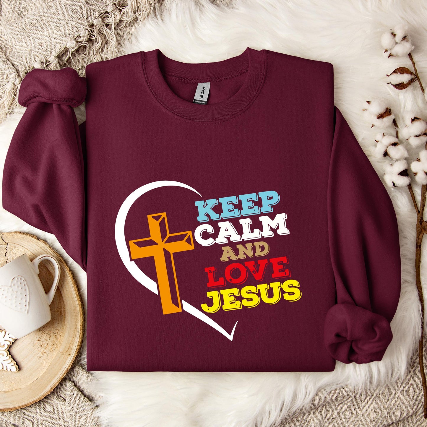 Keep Calm And Love Jesus Sweatshirt