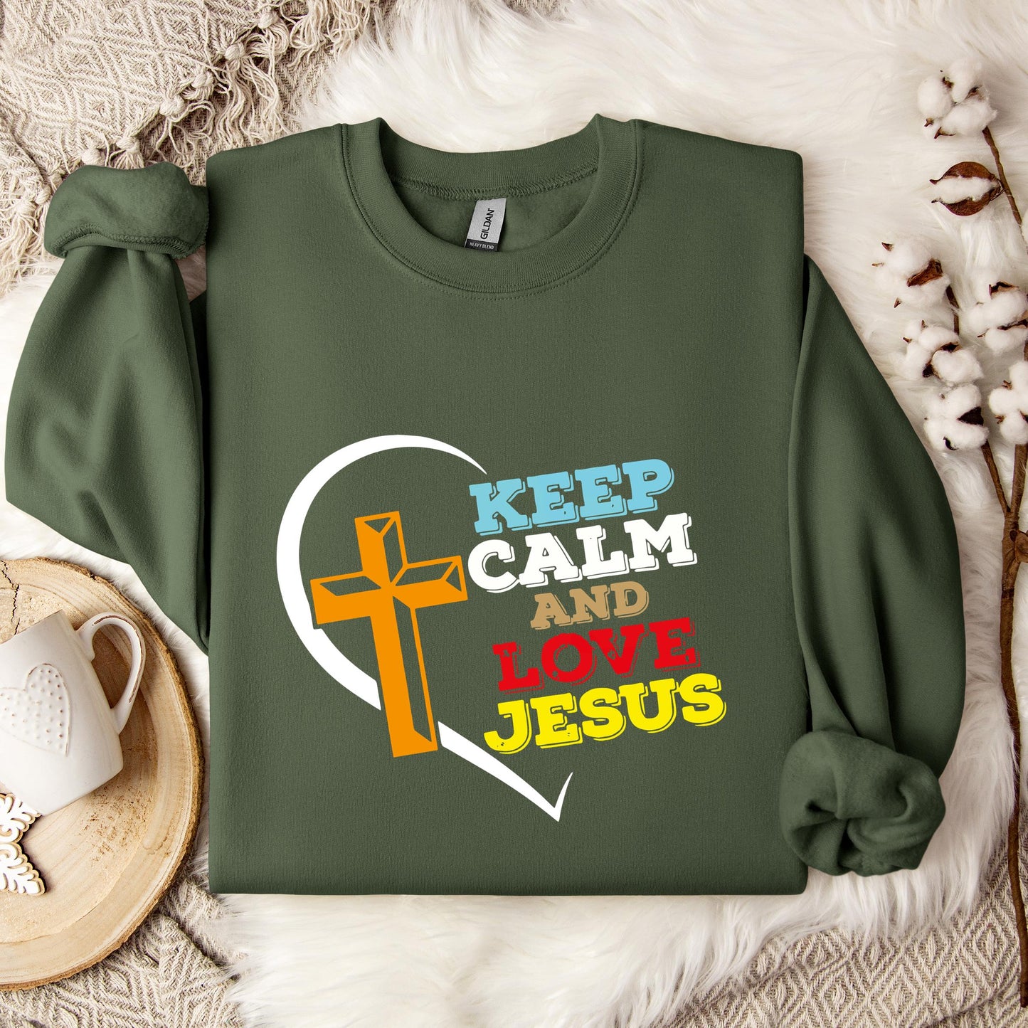 Keep Calm And Love Jesus Sweatshirt