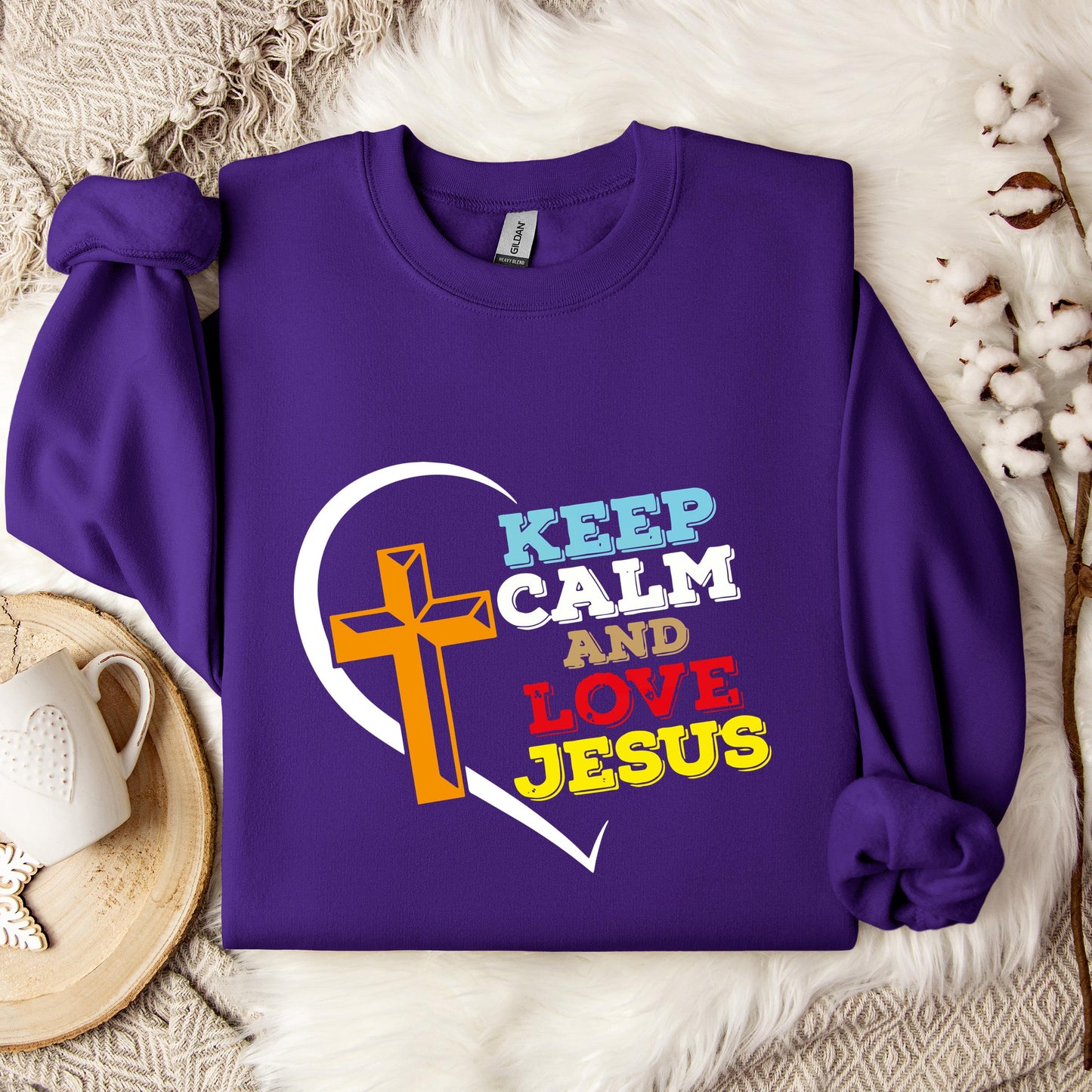 Keep Calm And Love Jesus Sweatshirt