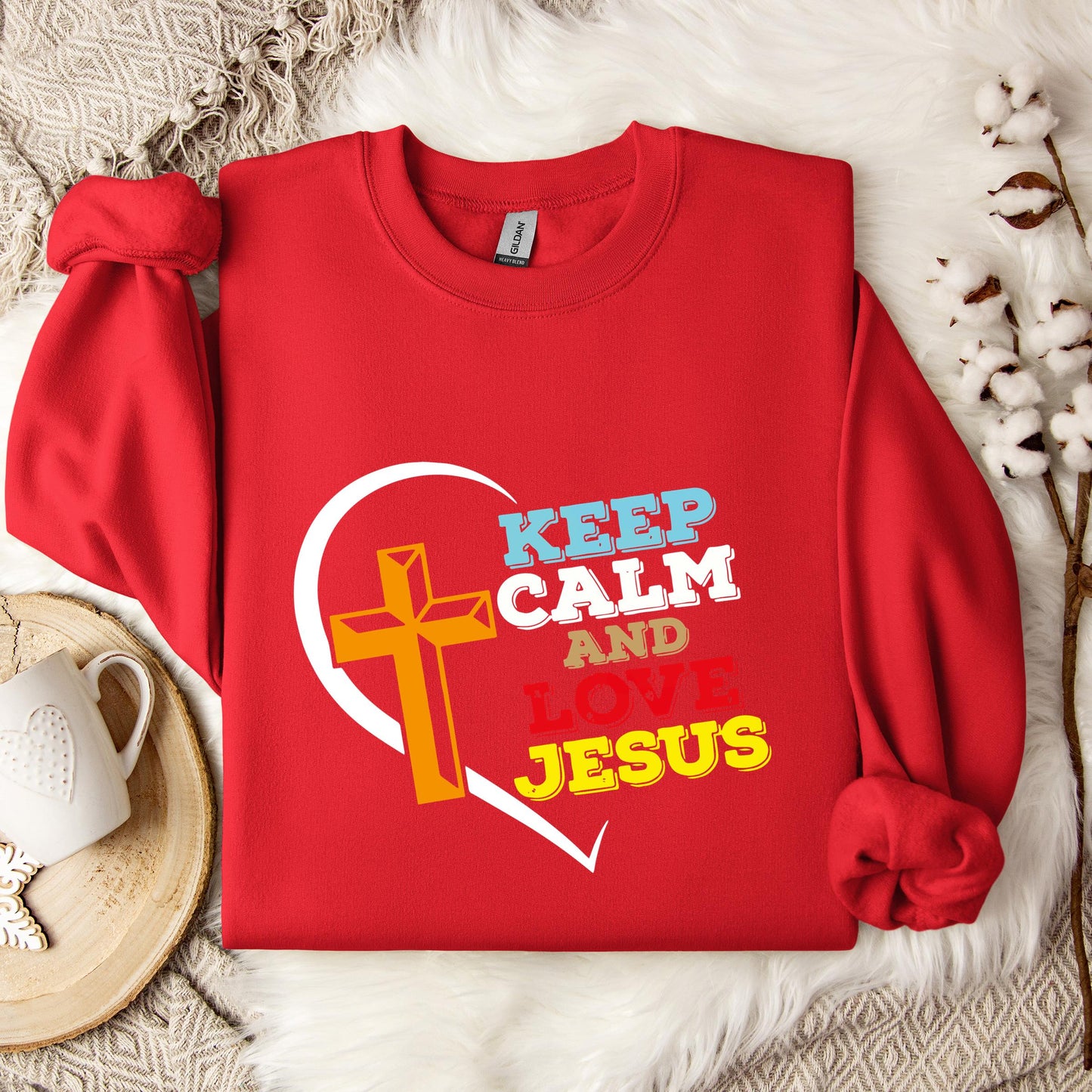 Keep Calm And Love Jesus Sweatshirt