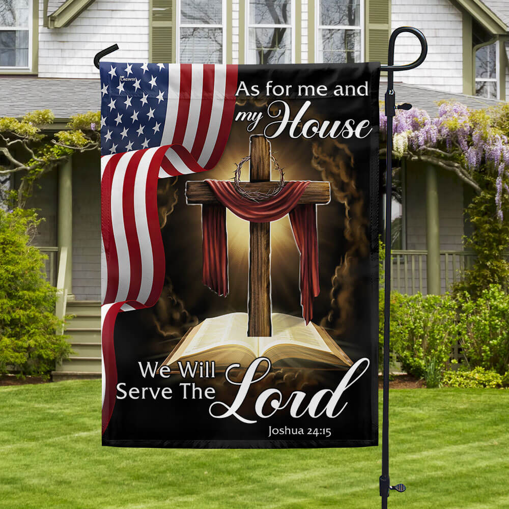 Jesus As For Me And My House, We Will Serve The Lord Jesus Christian Flag  3-Day Shipping